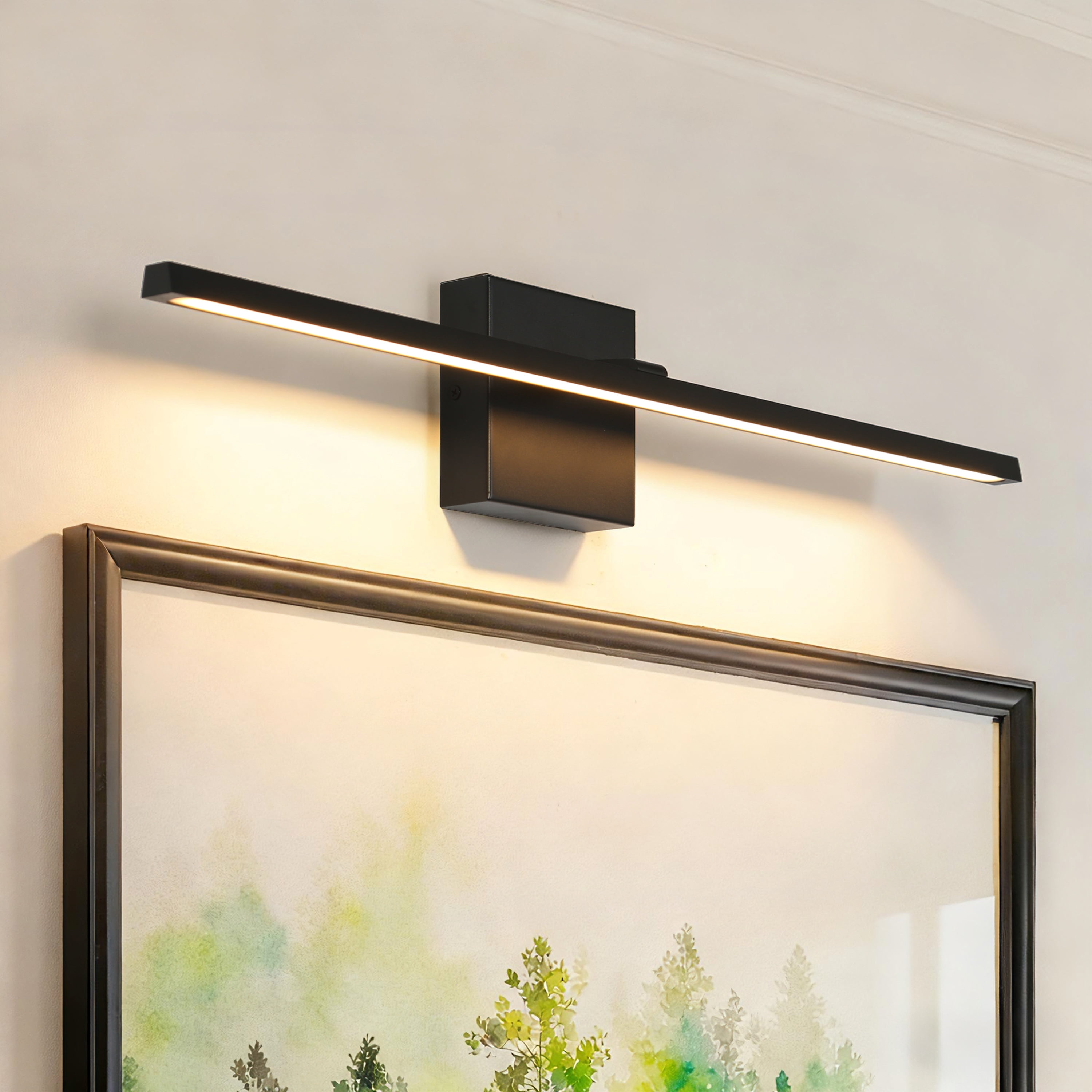 LNC Modern 27.6-in Black Linear LED Wall Sconce,Perfect for Foyer, Bedroom, Living Room, or Art Studio Lighting