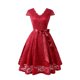 thumbnail image 2 of Moda mujer cuello en V sólido Vintage elegante Midi noche cremallera vestido sin mangas Fridja  hjkh5408, 2 of 8