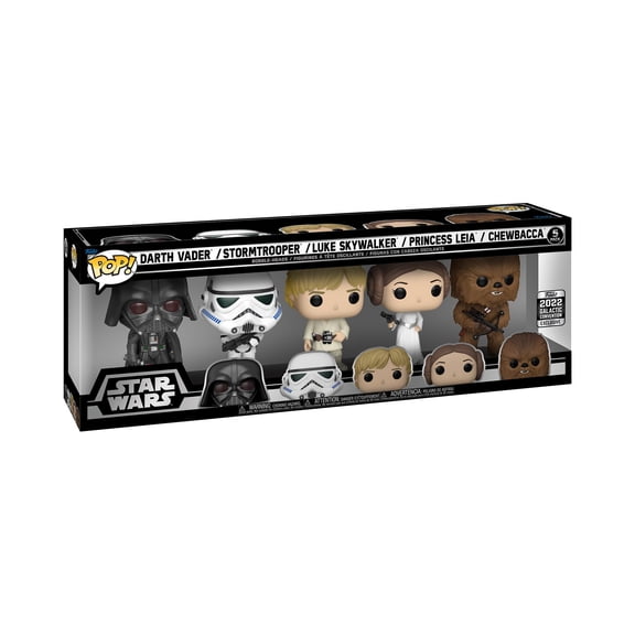 Open Box Pop Star Wars 3.75 Inch Action Figure 5-Pack Exclusive - Darth Vader, Stormtrooper, Luke Skywalker, Princess Leia and Chewbacca