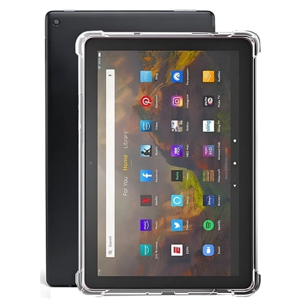 GJX Clear Case for Kindle Fire 7 Tablet (7 Inch, 9th/7th/5th Generation, 2019/2017/2015) - Crystal Clear Back Cover Case Durable Silicone Protector Slim Fit Lightweight Case Cover (Clear)