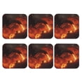 thumbnail image 2 of Disketp Fiery Dragons Castle Attack Funny Coasters,6 Pcs Leather Coasters with Holder, Perfect Housewarming Hostess Gifts,Protect Furniture from Water Marks Scratch and Damage,Square, 2 of 7