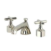 Kingston Brass KZ4466CHX Widespread Bathroom Faucet with Brass Pop-Up, Polished Nickel