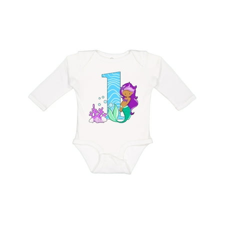 

Inktastic First Birthday Mermaid Gift Baby Girl Long Sleeve Bodysuit