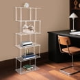 thumbnail image 5 of ToppiJoy 6-Tier Acrylic Bookshelf, Acrylic Geometric Bookshelfs, Book Shelf with Open Shelves, Multipurpose Bookcase for Living Room, Bedroom, Office Clear, 5 of 11