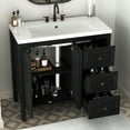 thumbnail image 3 of Craftian 36'' Modern Bathroom Vanity with Sink Combo, Freestanding Bathroom Storage Cabinet with Drawers & Doors, Black, 3 of 10