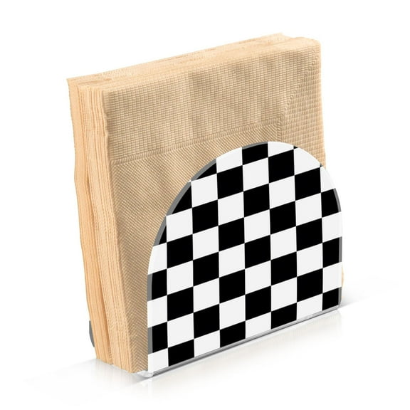 Black White Checkerboard Napkin Holders for Tables Napkin Stand Paper Holder Organizer Tabletop Tissue Box Dispenser
