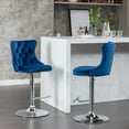 thumbnail image 2 of Auranook Set of 2 Velvet Swivel Bar Stools - Adjustable Height , Tufted Back, Chrome Base for Kitchen Island & Pub, 2 of 9