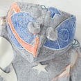 thumbnail image 6 of Tisuna Toddler Girls Boys Pajamas Dinosaur Print Long Sleeve Cute Ear Hooded Robe Warm Cute Autumn Winter Kids Robe Sleepwear Dark Gray Size 3-4 Years, 6 of 6