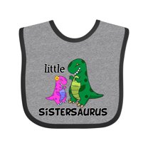 Inktastic Little Sistersaurus Girls Baby Bib
