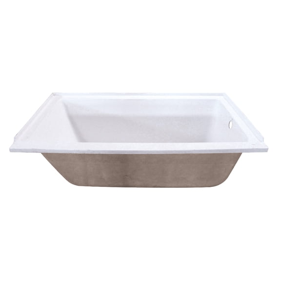 Aqua Eden VTPN603220R 60-Inch Acrylic Rectangular Drop-In Tub, Right Hand Drain in Glossy White