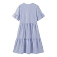 thumbnail image 4 of Bosfbaoi Summer Dresses for Women 2026 Notch V Neck Ruffle Short Sleeve Womens Dresses Loose Two Tier Striped Mini Casual Dress with Side Pockets, 4 of 9