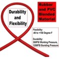thumbnail image 3 of 2-Pack Hybrid Air Hose 3/8-Inch by 50-Feet 300 PSI Heavy Duty, Lightweight, Kink Resistant, All-Weather Flexibility with 1/4-Inch Brass Male Fittings, Bend Restrictors, Red, 3 of 6