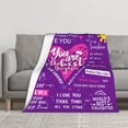 thumbnail image 4 of 1 pc Blanket Gift for Daughter 80"x60", Best Birthday Christmas Valentine's Day Present for Girls Women, You are the Best Daughter, Fashion Bright Design, 4 Colors Black Pink Blue Purple, 4 of 6