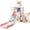 Pink, variant on Toddler Slide Playset 6-in-1 Indoor Outdoor with Storage Non-Slip Steps Pink for 1-3 Years