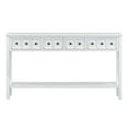 thumbnail image 5 of 60" Long Entryway Console Table, Rustic Hallway Table with 2 Different Size Drawers, Bottom Storage Shelf, Modern Console Sofa Table for Hallway, Living Room, Bedroom, Foyer, Antique White, 5 of 7