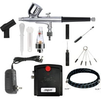 SAGUD Professional Mini Airbrush Kit with Portable Compressor - Perfect for Painting, Hobby, Craft, Model - Dual-Action Gravity Feed Air Brush Gun with Airbrush Cleaning Kit