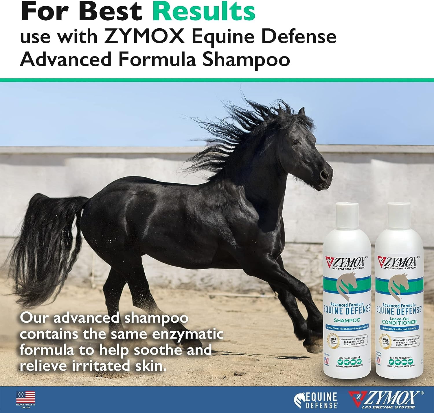Zymox Equine Defense Advanced Formula Leave-on Conditioner, 1 gal. for Horse Coat Care