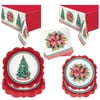 Pioneer Woman Ribbons & Bows Christmas Party Tableware Kit for 16