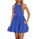 thumbnail image 1 of Vestido mini sin mangas ajustado para mujer 2025: vestido informal con fruncido en A para cócteles y fiestas, 1 of 5