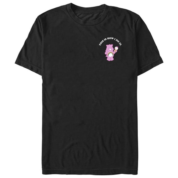 Men's Care Bears Pocket This is How I do It Cheer  Graphic Tee Black X Large
