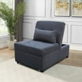 thumbnail image 4 of Folding Ottoman Bed, Convertible Ottoman Sofa Sleeper Bed, Velvet, Dark Gray, 4 of 10