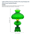 thumbnail image 2 of Light Of Mine Princess Feather Oil Lamp Ornate Decorative Antique Pedestal Style Glass Oil Hurricane Lamp Clear with 3/4" Wick roll (Drk Green 10" Shade), 2 of 7