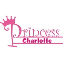 Crown Princess Pink Princess Customized Wall Decal - Custom Vinyl Wall Art - Personalized Name - Baby Girls Boys Kids Bedroom Wall Decal Room Decor Wall Stickers Decoration Size (15x30 inch)