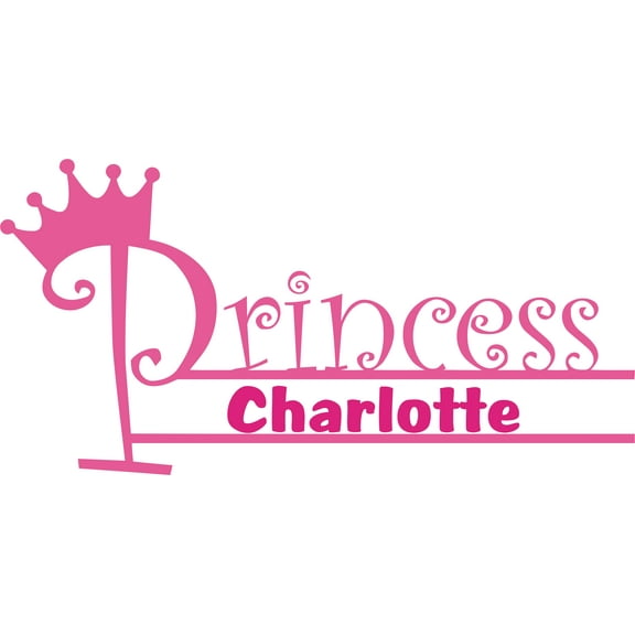 Wall Decal Crown Princess Pink Princess Girls Love Beautiful Crown Prince Unicorns Royalty Sweet Dreams Decorating Holiday Gift Ideas Sticker - Size: 22 Inches X 36 Inches