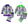 thumbnail image 3 of Conjunto de pijamas de nuevo diseño, patrón de Halloween, pantalones de manga larga para dormir, traje de hermano y hermana de dos piezas, 3 of 4