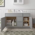 thumbnail image 2 of 51" Freestanding Bathroom Vanity Cabinet without Top in Gray, 2 of 6