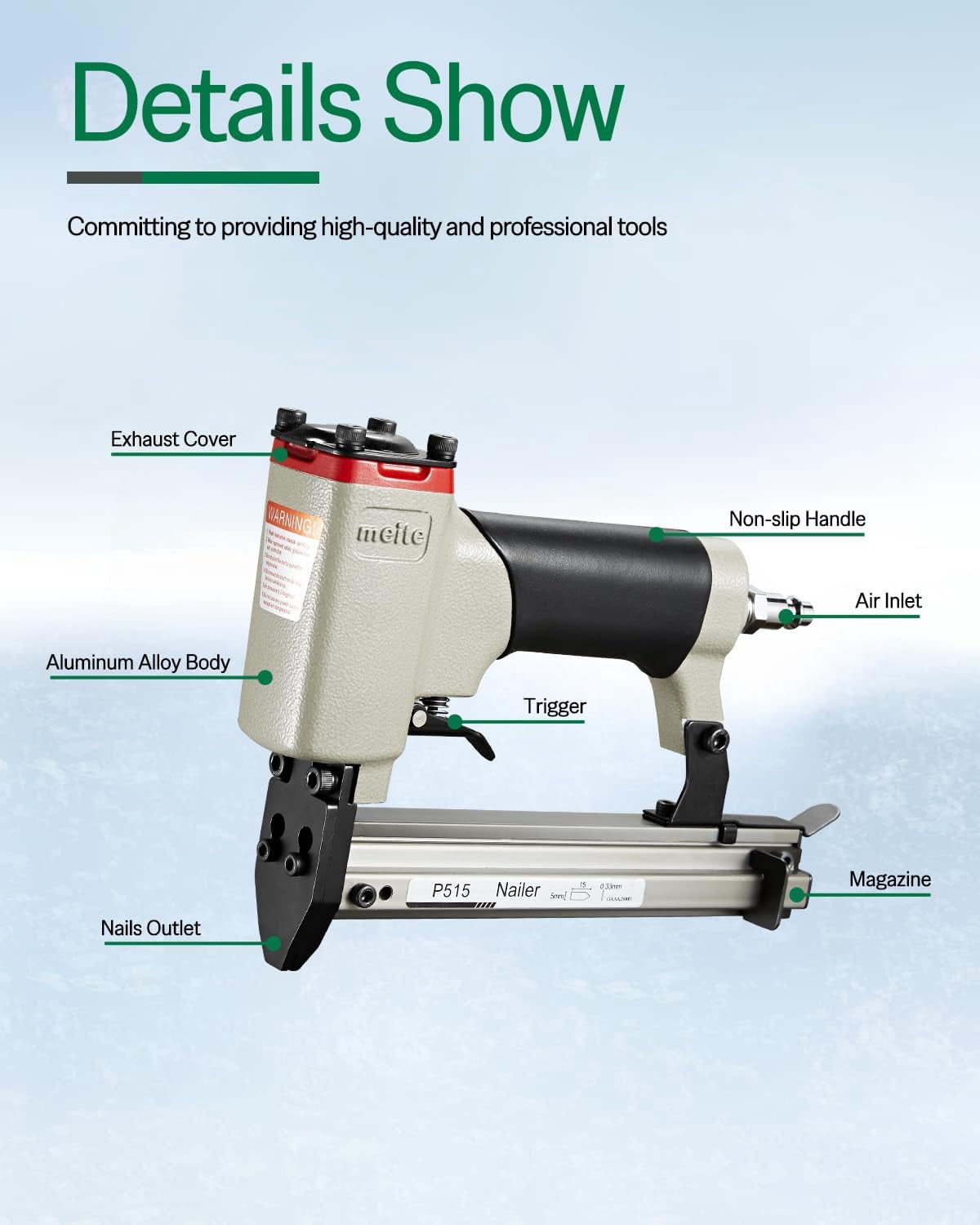 MEITE P515 5/8 inch Pneumatic Flex Point Tacker or Nailer Picture Framing Nailer