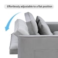 thumbnail image 3 of Duhome Sleeper Sofa Bed 3 in 1 Tufted Convertible Couch Bed Pull Out Velvet Loveseat with Reclining Adjustable OSS Pillows and Pockets,Grey, 3 of 10