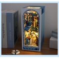 thumbnail image 1 of Soporte para libros de cabaña de bricolaje, modelo de casa tridimensional ensamblado a mano, juguete para niños, regalo de cumpleaños luminoso, 1 of 6