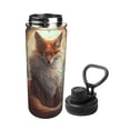 thumbnail image 2 of Picia Mystic Fox With Halo Pattern Water Bottle 18 oz Stainless Steel Insulated Bottles With Handle Leak Proof Gym Sport Water Jug BPA-free insulated kettle For Men Women Adults, 2 of 7