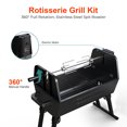 thumbnail image 6 of Brand-Man Grills 2-in-1 Charcoal Grill with Rotisserie, Portable Foldable Design with Carry Bag, Black, 6 of 9