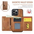 thumbnail image 5 of ELEHOLD Case for iPhone 14 Pro, Magnetic 2 in 1 Detachable Leather Wallet Case with Card Holder & Stand,Brown, 5 of 6