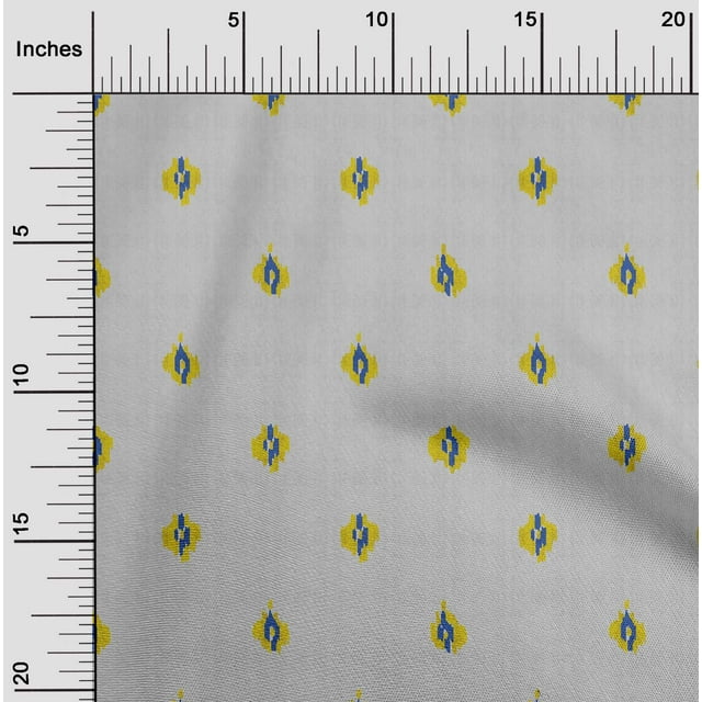 oneOone Cotton Silk Fabric Abstract Ikat Print Fabric By The Yard 42 Inch Wide
