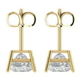 thumbnail image 4 of 14K Solid Gold Push Back Stud Earrings for Women | 3 cttw Princess Cut Moissanite | Yellow Gold, 4 of 5