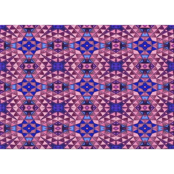 Ahgly Company Indoor Rectangle Patterned Dark Magenta Purple Area Rugs, 6' x 9'