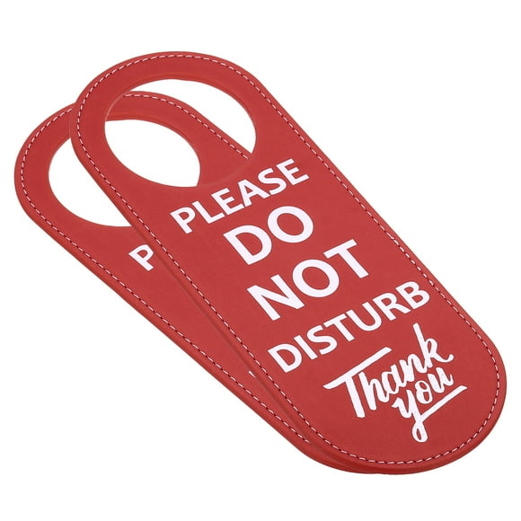 Unique Bargains Do Not Disturb Door Hang Sign Double Sided Privacy Sign Red 2 Pack