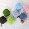 thumbnail image 3 of Nvzi Coral Velvet Yarn, 3 rolls (285 grams in total, 95 grams per roll), high-quality blended fiber, ultra soft yarn for crochet and DIY crafts, easy to use and durable, coffee, 3 of 4