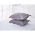 thumbnail image 2 of Set of 2 Pillow Shams Standard Size Floral Quilted - Perfect for Bedding Decor (Grey), 2 of 6