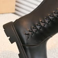 thumbnail image 6 of Owordtank Girls Riding Boots with Bows Fashion Chunky Boots with Side Zip Mid Calf Little/Big Kids Tall Boot, 6 of 8