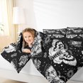 thumbnail image 3 of Homewish Spooky Moth Full Size Comforter Sets,Floral Skull Bedding Comforter Set,Gray Black,Halloween Duvet,Black Reversible,3pcs,1 Comforter and 2 Pillowcases, 3 of 7