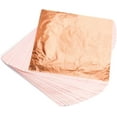 thumbnail image 1 of Láminas de cobre - 100 hojas de cobre auténtico de 14 x 14 cm, hoja de oro rosa metalizada para manualidades, bricolaje, pinturas, dorado, muebles, maquillaje y manicura., 1 of 5
