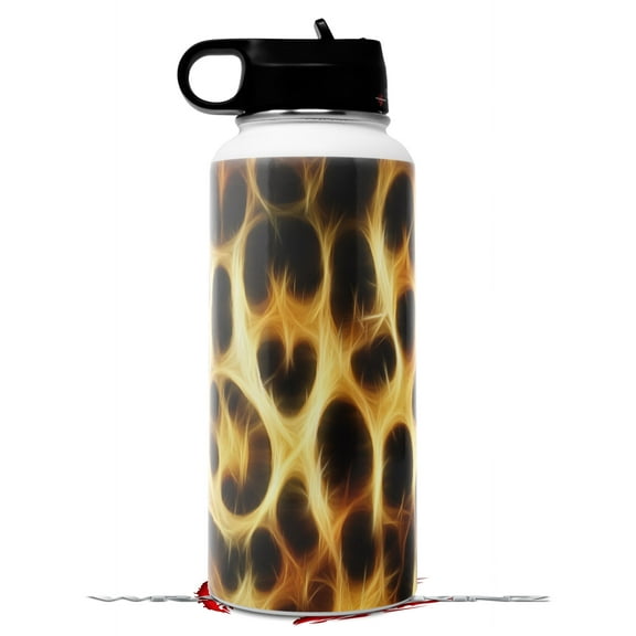 Skin Wrap Decal compatible with Hydro Flask Wide Mouth Bottle 32oz Fractal Fur Leopard (BOTTLE NOT INCLUDED)