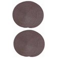 thumbnail image 1 of Round Braided Placemats Set of 12 Table Mats for Dining Tables Woven Washable Non-Slip Place Mats 15 Inch(Brown), 1 of 5