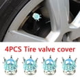 thumbnail image 3 of Tapas de válvula de neumático de coche 4 piezas universales en Ehuebsd forma de Corona a prueba de polvo, 3 of 9