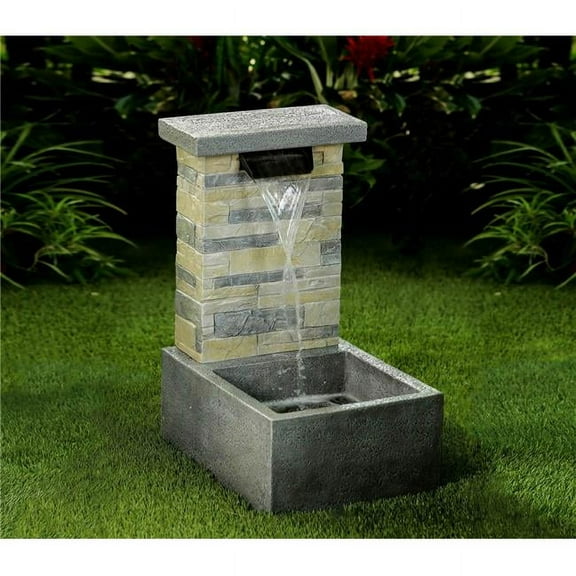 Stone Finish Water Fall Fountain with LED Light