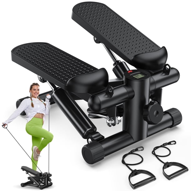 edx Steppers para Ejercicio, Mini Home Fitness Step con Resistencia, Capacidad de Carga 300 Libras, con Pantalla Digital, para Fitness en Interiores, Negro